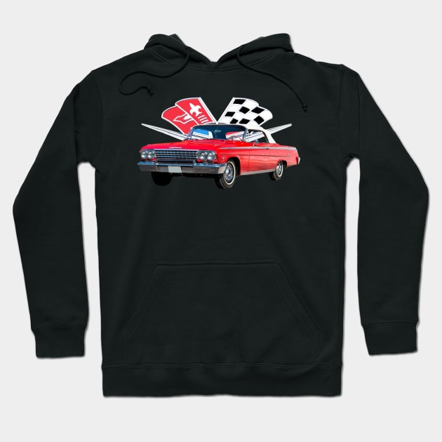 1962 impala on back Hoodie by Permages LLC